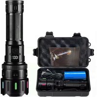 1500 Lumen LED-Taschenlampe, wiederaufladbar über USB-C, mit Zoom, großer Reichweite, IP65 wasserdicht und 5000 mAh Akku, ideal für Camping, Wandern von TIGREZY