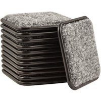 2 1/2' quadratische, wiederverwendbare Möbelrollenkappen für Teppichböden zum Schutz von Hartholz-, Fliesen- oder Laminatböden, Braun/Grau (12er-Pack) von TIGREZY