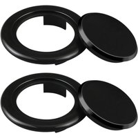 2er-Pack 5 cm Standard-Terrassenschirmringe und -kappen für Gartentisch, Terrasse, Glasterrasse (schwarz) von TIGREZY