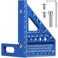 3D-Mehrwinkel-Zimmermannswinkel mit versteckten Stiften, 22,5-90°, Aluminiumlegierung, mit Bohrschablone für 11 verschiedene Locharten, blau von TIGREZY