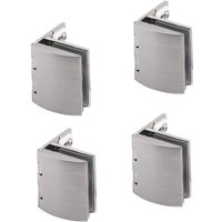 4er-Set 90-Grad-Glasklemmen, verstellbar 5–8 mm, Clip-Glasscharnier für Schrank, Vitrine, Wandmontage, Zinklegierung, gebürstetes Finish 4er-Set 90-Grad-Glasklemmen, verstellbar 5–8 mm, Clip-Glasscharnier für Schrank, Vitrine, Wandmontage, Zinklegierung, gebürstetes Finish von TIGREZY