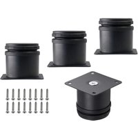 4er-Set Möbelbeine aus Edelstahl, 5,1 cm, verstellbare runde Schrankbeine, Ersatzbeine aus Metall für Schrank, Sofa, Couch, Regal, Tisch (schwarz) von TIGREZY