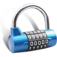 5-stelliges Zahlenschloss, Turnhallenschloss, austauschbares Zahlenschloss, geeignet für Schulspinde, Werkzeugkästen, Zäune, blau (1 Stück) von TIGREZY