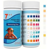 7-in-1-Pool-Teststreifen, 100 Pool-Teststreifen, Pool- und Spa-Tester, Pool-Teststreifen, Poolwassertest, pH-Wert, Chlor, Brom, Gesamthärte, von TIGREZY