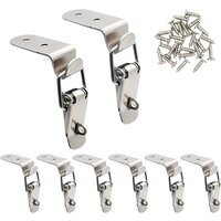 8 Stück 90-Grad-Feder-Kippverschluss aus Edelstahl mit Verschlussschnalle und Befestigungsschrauben für Kisten, Schranktüren, Scheunen, Holzkisten, 8 Stück 90-Grad-Feder-Kippverschluss aus Edelstahl mit Verschlussschnalle und Befestigungsschrauben für Kisten, Schranktüren, Scheunen, Holzkisten, von TIGREZY