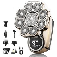 9D-Schwebeklingenköpfe, intelligentes LED-Display, IPX7-wasserdicht, Nass- und Trockenrasur, wiederaufladbarer kabelloser Rasierer (1 Set, Silber) von TIGREZY