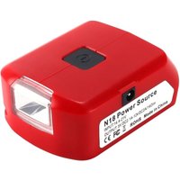 Tigrezy - Batterieadapter mit LCD-Arbeitsleuchte und zwei USB-Anschlüssen, 18 v auf 12 V/5 v DC-Konverter, tragbare Stromversorgung (Batterien nicht von TIGREZY