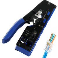 Crimper, Kreuz-Crimpwerkzeug für RJ45 RJ11 Cat6a Cat6 Cat5e Ethernet-Netzwerk, RJ45-Abisolierer für Netzwerkstecker, Telefonbuchsen-Crimpzange Crimper, Kreuz-Crimpwerkzeug für RJ45 RJ11 Cat6a Cat6 Cat5e Ethernet-Netzwerk, RJ45-Abisolierer für Netzwerkstecker, Telefonbuchsen-Crimpzange von TIGREZY