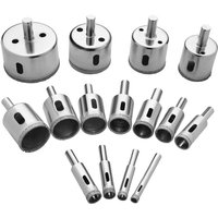 Diamantbohrer, 15-teiliges Fliesenlochsägen-Set, für Glas, Fliesen, Keramik, Marmor, Porzellan, Kohlenstoffstahl, 8–50 mm von TIGREZY