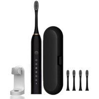 Elektrische Zahnbürste für Erwachsene, wiederaufladbar, mit Reiseetui, Zahnbürstenhalter und 4 Bürstenköpfen, 6 Reinigungsmodi, geräuscharm, Elektrische Zahnbürste für Erwachsene, wiederaufladbar, mit Reiseetui, Zahnbürstenhalter und 4 Bürstenköpfen, 6 Reinigungsmodi, geräuscharm, von TIGREZY