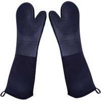 Extra lange Ofenhandschuhe aus Silikon, strapazierfähige Ofenhandschuhe in Handelsqualität, hitzebeständige Grillhandschuhe mit gestepptem Extra lange Ofenhandschuhe aus Silikon, strapazierfähige Ofenhandschuhe in Handelsqualität, hitzebeständige Grillhandschuhe mit gestepptem von TIGREZY
