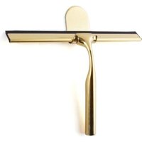 Goldfarbener Edelstahl-Duschabzieher für Badezimmer, breiter Duschabzieher aus Glas [9,8''], hochwertiges Silikon, Dusche mit bohrfreiem Halter, für von TIGREZY