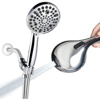 Tigrezy - Handbrause mit hohem Druck, Duschkopf mit 10 Einstellungen, abnehmbares 4,7-Zoll-Duschkopfset mit 5-Fuß-Schlauch, verstellbare Halterung – von TIGREZY