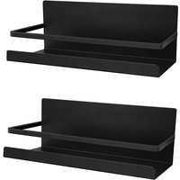 Kühlschrankregal, 2 Stück, magnetisches Gewürzregal, magnetisches Kühlschrankregal, platzsparender Kühlschrank-Organizer für die Küche (schwarz) von TIGREZY