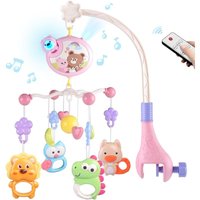 Musikalisches und leichtes Mobile für das Kinderbett, Hängespielzeug für Mädchen und Jungen, Babyspielbereich, tragbarer Tier-Mobile-Aufhänger mit von TIGREZY