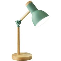 Nordic Tischlampe Schlafzimmer Nachttischlampe Kinder Augenschutz Leselampe Verstellbare Schreibtischlampe Led E27 Studie Nachtlicht (Grün)） von TIGREZY