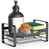 Tigrezy - Schwammhalter für Küchenspüle, Organizer für Seifenbürstenspender, Caddy-Organizer für Arbeitsplattenspüle mit herausnehmbarer Ablaufschale von TIGREZY