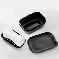 Tigrezy - Seifenschale mit Deckel und Abtropffläche, tragbare Toilettenartikel in Reisegröße für Camping, Fitnessstudio, Badezimmer, Schwarz von TIGREZY