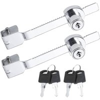 Set aus 2 Schiebeschlössern mit Schlüssel, Schloss für Glasvitrinen (Vivarium, Terrarium, Vitrine), Ratschenschloss für Glastüren, identische von TIGREZY