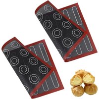 Set mit 2 doppelseitigen, antihaftbeschichteten, hitzebeständigen und wiederverwendbaren mikroperforierten Silikon-Backmatten für Macarons und Set mit 2 doppelseitigen, antihaftbeschichteten, hitzebeständigen und wiederverwendbaren mikroperforierten Silikon-Backmatten für Macarons und von TIGREZY
