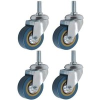 Set mit 4 360°-Möbelrollen, 75 mm, M10, robuste Lenkrolle von TIGREZY