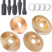 Set mit 4 Holzschnitzscheiben für Winkelschleifer + 5 Rotationsraspeln, 4" oder 4 1/2" Winkelschleifer mit 7/8" Dorn, Formscheiben für Winkelschleifer Set mit 4 Holzschnitzscheiben für Winkelschleifer + 5 Rotationsraspeln, 4" oder 4 1/2" Winkelschleifer mit 7/8" Dorn, Formscheiben für Winkelschleifer von TIGREZY