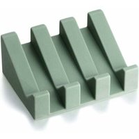 Tigrezy - Silikon-Seifenschale mit Abfluss für Dusche, Badezimmerbar, Schwammhalter für Küchenspüle, leicht zu reinigende Seifensparmatte, grün von TIGREZY