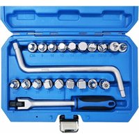 21-teiliges 3/8-Ölablassschrauben-Set mit dreieckigem Innensechskant-Torx-Spline-Bit, 8–10 mm Ölablassschraubenschlüssel, Autoreparaturwerkzeug von TIGREZY