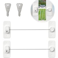 Tigrezy - 2er-Pack Kindersicherung für Schränke und Fenster, mit starkem Kleber oder Schraubbefestigung, geeignet für Fenster und Kühlschrank, von TIGREZY