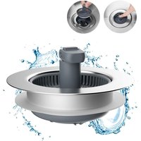 Tigrezy - 3-in-1-Abflusssieb und Stopper-Kombination für Küchenspülen, verchromte, mit Edelstahl umwickelte Schale, verstopfungssicheres Korbsieb mit von TIGREZY