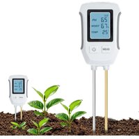 3-in-1-PH-Bodentester, Säure-Base-Bodentestdetektor, Temperatur- und Feuchtigkeitsmessung mit hintergrundbeleuchtetem LCD-Display, kompatibel mit von TIGREZY