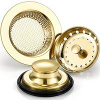 Tigrezy - 3er-Pack Abflusssieb und Stöpsel für Küchenspüle, Edelstahl-Spülbeckensieb mit Griff, universeller Anti-Verstopfungsfilter für Küchenspülen von TIGREZY