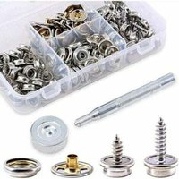 Tigrezy - 40-teiliges Marine-Leinwand-Druckknopf-Set mit Metallschrauben für Boot, Sockel mit 2 Einstellwerkzeugen für Bootsabdeckung, Tigrezy - 40-teiliges Marine-Leinwand-Druckknopf-Set mit Metallschrauben für Boot, Sockel mit 2 Einstellwerkzeugen für Bootsabdeckung, von TIGREZY