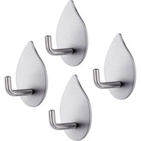 Tigrezy - Klebehaken, 4 Stück, selbstklebender Haken, 304 Edelstahl, Wandhaken, wasserdicht, beständig, Handtuchhalter, Badezimmer, Kapazität 3 kg, von TIGREZY