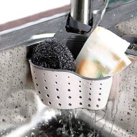 Tigrezy - Küchenspüle Caddy Schwammhalter Silikon-Kunststoff Seifenhalter Hängender verstellbarer Riemen Wasserhahn Caddy mit Abflusslöchern zum von TIGREZY