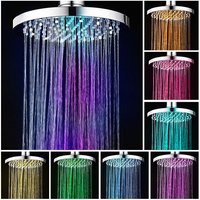 Tigrezy - LED-Duschkopf, 20 cm beleuchteter Duschkopf, Farbduschkopf, LED-Duschkopf mit 7 Farben, runder LED-Regenduschkopf, LED-beleuchteter Tigrezy - LED-Duschkopf, 20 cm beleuchteter Duschkopf, Farbduschkopf, LED-Duschkopf mit 7 Farben, runder LED-Regenduschkopf, LED-beleuchteter von TIGREZY