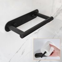 Schwarzer Toilettenpapierhalter – Toilettenpapierhalter fürs Badezimmer, zum Kleben oder Schrauben, Wandmontage, drehbares Schnappverschluss-Design, von TIGREZY
