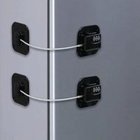 Tigrezy - Schwarzes 2er-Set Kühlschrankschloss mit Code, Kühlschrank-Vorhängeschloss für Kinder, selbstklebendes Kombinations-Kühlschrankschloss, Tigrezy - Schwarzes 2er-Set Kühlschrankschloss mit Code, Kühlschrank-Vorhängeschloss für Kinder, selbstklebendes Kombinations-Kühlschrankschloss, von TIGREZY