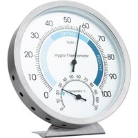 Tigrezy - Thermometer Hygrometer Innen Analog, 2-in-1 Raumthermometer und Feuchtigkeitsmesser aus gebürstetem Edelstahl, Raumthermometer und von TIGREZY