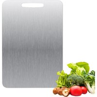 Titan-Schneidebrett – beidseitig Edelstahl – BPA-frei – für Küche, Fleisch, Brot, Gemüse, Obst (34 x 23 cm) von TIGREZY