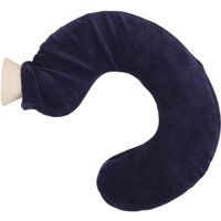 U-förmige Wärmflasche, warmer Hals, weicher Wärmbeutel aus Gummi mit abnehmbarem Stoffbezug (Marineblau) von TIGREZY