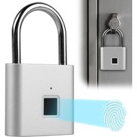 Vorhängeschloss mit Fingerabdruck – wetterfest – USB-Aufladung – für Fitnessstudio, Gepäck, Lager, Schließfächer – Silber von TIGREZY