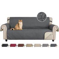Wasserdichter Sofabezug, 3-Sitzer, wendbarer Sofabezug, Möbelschutz für Hunde für Kinder im Wohnzimmer (3-Sitzer, dunkelgrau) von TIGREZY