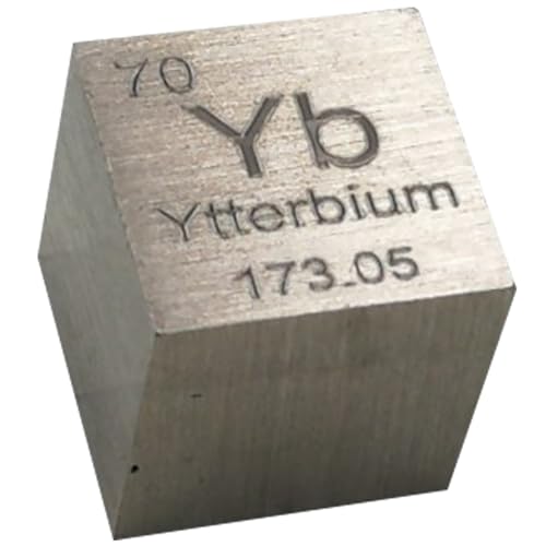 TIHONORI Ytterbiumwürfel – 10 mm große Würfel aus reinen Metallelementen – lasergraviertes Würfelset mit hoher Dichte für eine Sammlung des Periodensystems der Elemente, Ytterbium TIHONORI Ytterbiumwürfel – 10 mm große Würfel aus reinen Metallelementen – lasergraviertes Würfelset mit hoher Dichte für eine Sammlung des Periodensystems der Elemente, Ytterbium von TIHONORI