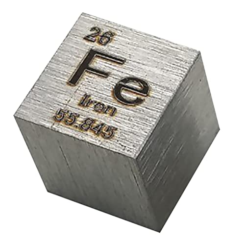 TIHONORI Eisenwürfel – 10 mm große Würfel aus reinen Metallelementen – lasergraviertes Würfelset mit hoher Dichte für eine Sammlung des Periodensystems der Elemente, Eisen TIHONORI Eisenwürfel – 10 mm große Würfel aus reinen Metallelementen – lasergraviertes Würfelset mit hoher Dichte für eine Sammlung des Periodensystems der Elemente, Eisen von TIHONORI