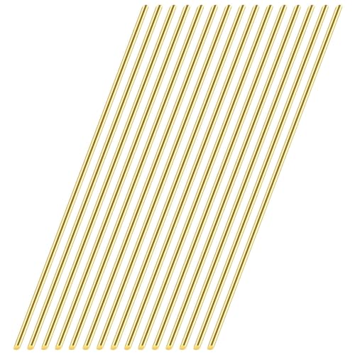 TIHONORI Messingstangen, Massive Runde Messing Rundstab, 500mm Lang, für Hardware, DIY, Modellautos, Flugzeuge, Boote, Schiffes,15 Pcs 3 mm von TIHONORI