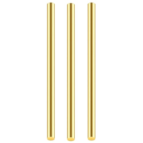 TIHONORI Messingstangen, Massive Runde Messing Rundstab, 500mm Lang, für Hardware, DIY, Modellautos, Flugzeuge, Boote, Schiffes,3 Pcs 6 mm von TIHONORI