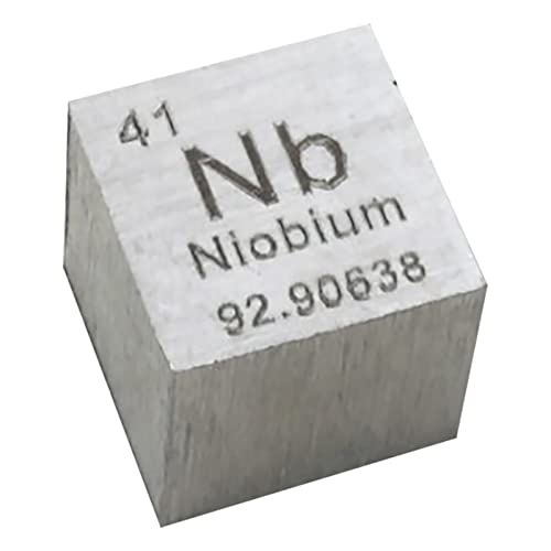 TIHONORI Niobwürfel – 10 mm große Würfel aus reinen Metallelementen – lasergraviertes Würfelset mit hoher Dichte für eine Sammlung des Periodensystems der Elemente, Niob von TIHONORI