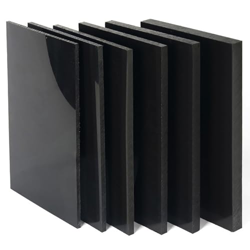 TIHONORI Polypropylenplatte Schwarz 5mm Stark – Robuste Kunststoffplatte für Werkbankregale Trennwände Bauprojekte DIY,10×10cm 2 Pcs von TIHONORI