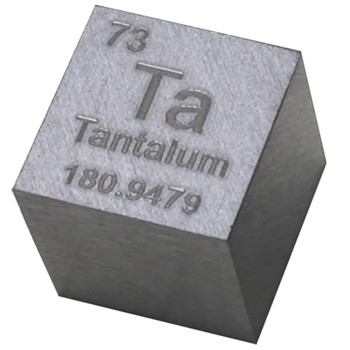 TIHONORI Tantalwürfel – 10 mm große Würfel aus reinen Metallelementen – lasergraviertes Würfelset mit hoher Dichte für eine Sammlung des Periodensystems der Elemente, Tantal TIHONORI Tantalwürfel – 10 mm große Würfel aus reinen Metallelementen – lasergraviertes Würfelset mit hoher Dichte für eine Sammlung des Periodensystems der Elemente, Tantal von TIHONORI